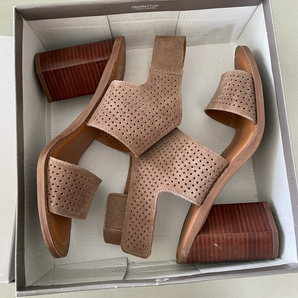 Franco Sarto Sz 10 Taupe Heeled Sandal - Picture 1 of 5